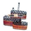 home decoration bamboo basket with wire handles