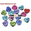 Mixed Zebra Striped Love Heart Charm Beads 19x17mm