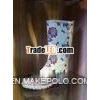 Comfortable Half Rubber Womens White Rain Boots Women With Floral