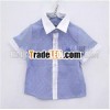 2013 new Comfortable lovely style Blue Small-checked printed short Children's shirt with white b