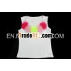 girls wholesale 100% cotton tank top with rosettes
