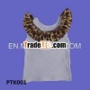 Plain tank top with satin ruffles
