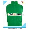 2013 Green Micro Polar Fleece Boy's Full Zip Vest Waistcoat for Autumn