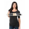 Elbow Sleeve Scoop Neck Side Ruched wholesale Blank Maternity T Shirts