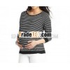 Classic maternity striped baseball long sleeves tee