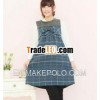 British style ladies woolen maternity dress with bowknot