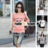 Sexy Lady's T-shirt Fashion Casual Long Sleeves Loose Sweatshirt Blouse Dark Gray,  Light Gray, 