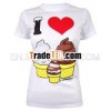 Fashion ice cream Printed T Shirts for Woman