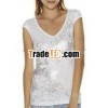 SILVER FOIL PRINTED WOMENS T-SHIRT