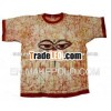 Ethnic Batik Print Art Ethnic Hippie Unisex Tees Short Sleeves Medium Size Cotton T Shirt