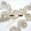 hot sale wholesale lace and hot fix rhinestone transfer tape trim design RAY46