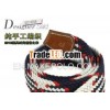 three color weaven elastic belt with alloy pin buckle