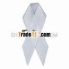 2012 White AIDS Ribbon pin with safety pin