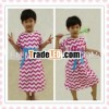 hot pink cotton chevron dress for toddler