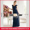 New arrival long tulle flowers formal gown cap sleeves sheath sweetheart evening dresses made in chi