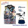 Wholesale Short Blossom Ladies Fashion Chiffon Floral Printed Dresses