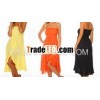 100% Cotton off Shoulder Tube Maxi Dresses Color Vary
