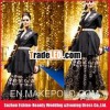 Magnificent black taffeta embroidery women gown short sleeve dubai evening dress