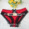 womens red lace panty open sexy panties