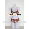 girl bikini sexy bra and panty set with colorful print / professional wholesale bra set