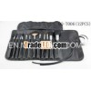 2014 new 12pcs black wooden handle aluminum pipe goat&pbt hair cosmetic brush set
