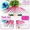 Pink Nail Art UV Gel Drawing Acrylic Painting Nail Tips Brush Kit