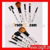 Black and white models beauty makeup brush