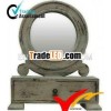Antique wood shelf mirror