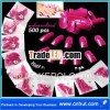 500 pcs Acrylic French Half False Nail Art Tips Mediumvioletred