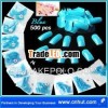 500 pcs Acrylic French Half False Nail Art Tips Blue