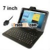 7 inch Universal Tablet PC Gird Texture Leather Case with Mini USB Plastic Keyboard / Holder