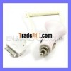 White USB Car charger Adapter For iPhone 4
