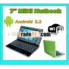 Cheapest 7 Inch Netbook WiFi mini laptop with via 8650