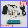 2in1 Digital Audio Voice Voix Voz recorder 4GB Recording USB Flash Drive