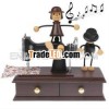 Vintage Mini Lovely Sewing Machine Design Music Box Toy Gift Sartorius Model