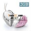 Heart Shaped Diamond Jewelry USB Flash Disk 2g