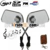 Motorcycle MP3 Player Rearview Mirror Speaker with FM Radio & Remote Control,  Support SD / MMC 