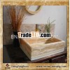 one piece bathroom sink and countertop/kitchen sink/yellow marble sink