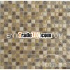GS63 interior wall tile brown color mix glass stone mosaic tiles