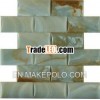 onyx wall decorations with herringbone pattern