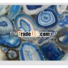 Agate blue slab semiprecious stone