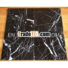 Black polished marble floor tiles