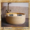 one piece bathroom sink and countertop/kitchen sink/beige limeston sink