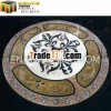 Dark Marble Waterjet Medallion Design Floor Pattern