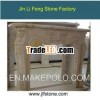 Indoor Beige marble stone fireplace surround