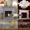 natural white marble fireplace