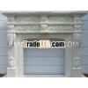 Carved white marble fireplace-M20