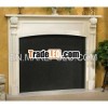 white marble stone fireplace insert