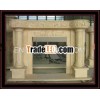 FS-53 beige marble fireplace surrounding
