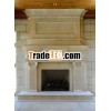 carved wall-mounted fireplace
